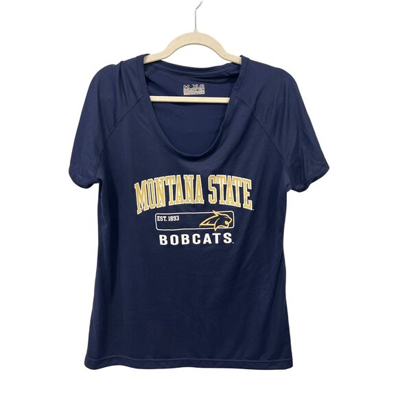 Under Armour Montana State Bobcats Short Sleeve T Shirt Size XL Semi Fitted Blue - Picture 1 of 6